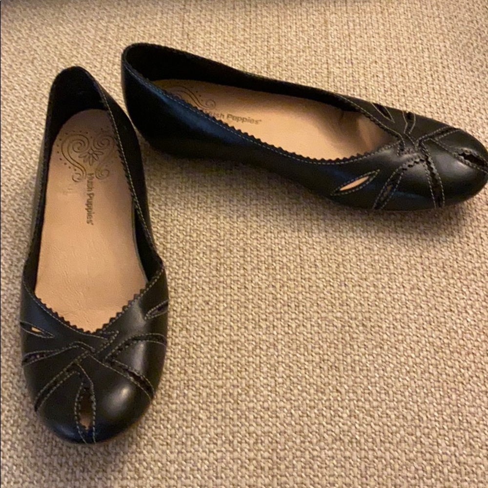 Hush Puppies Black Flats